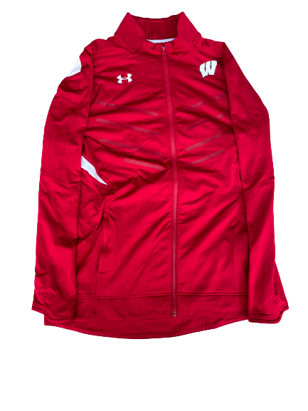 Trevor Anderson Wisconsin Basketball Team Issued Full-Zip Jacket with "WISCONSIN" on Back (Size L)