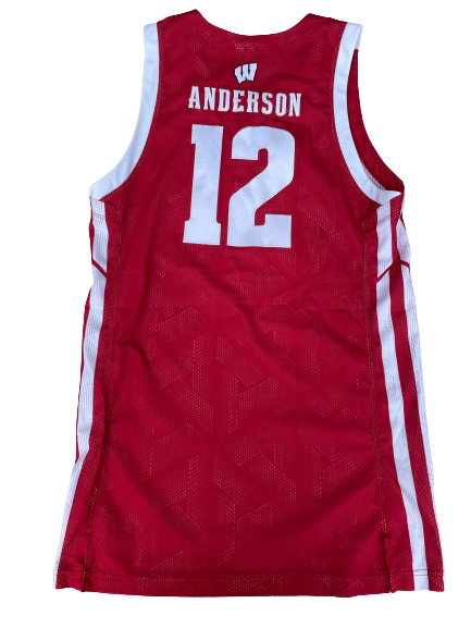 Trevor Anderson Wisconsin Basketball NCAA Tournament Game Worn Jersey with "W" & "NCAA" Patch Patch (Size L)