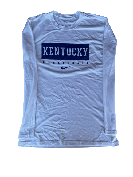 Riley Welch Kentucky Basketball Team Issued Long Sleeve Workout Shirt (Size L)