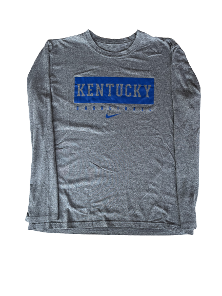 Riley Welch Kentucky Basketball Team Issued Long Sleeve Workout Shirt (Size L)