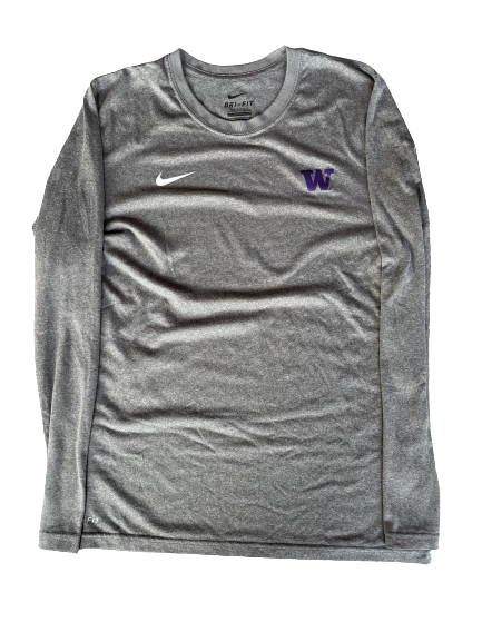 Victoria Hayward Washington Softball Team Issued Long Sleeve Workout Shirt with Number on Back (Size S)