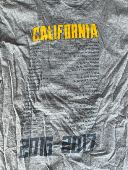 Jake Curhan California Football Team Issued Workout Shirt (Size 2XL)