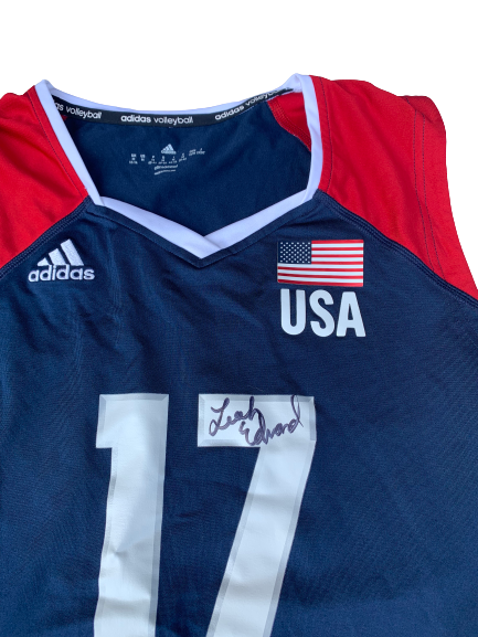 Leah Edmond USA Volleyball Signed Game Worn Jersey (Size M)