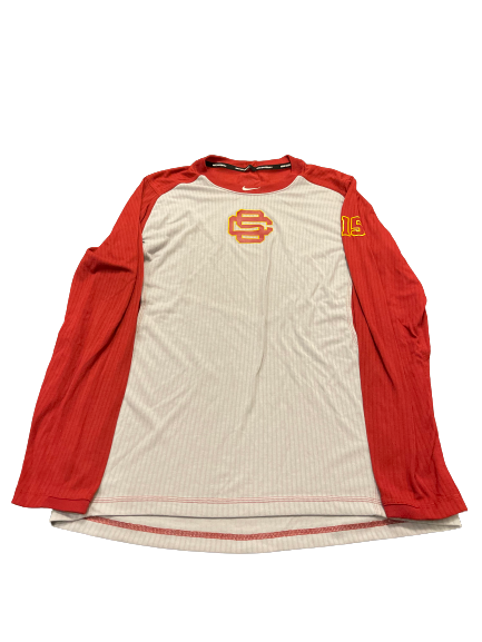 Ben Wanger USC Baseball Team Issued Long Sleeve Workout Shirt with Number on Sleeve (Size XL)