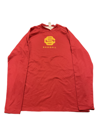 Ben Wanger USC Baseball Team Issued Long Sleeve Thermal Workout Shirt (Size 2XL)
