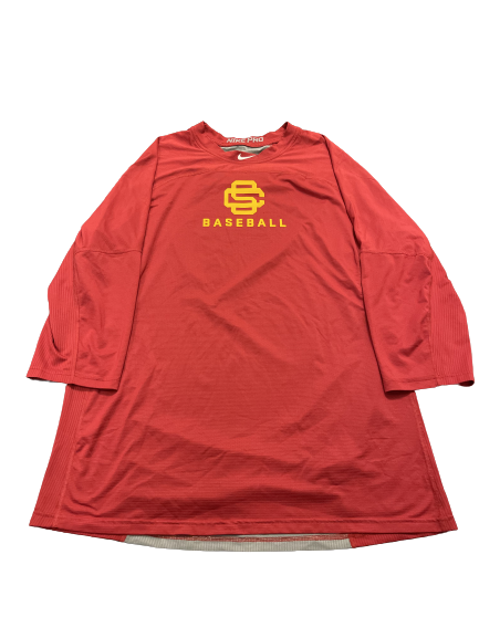 Ben Wanger USC Baseball Team Issued 3/4 Sleeve Workout Shirt (Size XL)