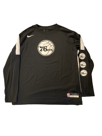 Rayjon Tucker Philadelphia 76ers Player Exclusive Long Sleeve Pre-Game Shooting Shirt (Size L)