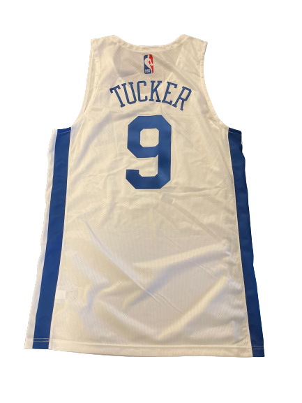 Rayjon Tucker Philadelphia 76ers Game Worn Jersey (Size L)