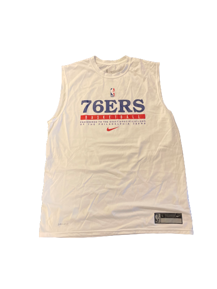 Rayjon Tucker Philadelphia 76ers Team Issued Workout Tank (Size L)