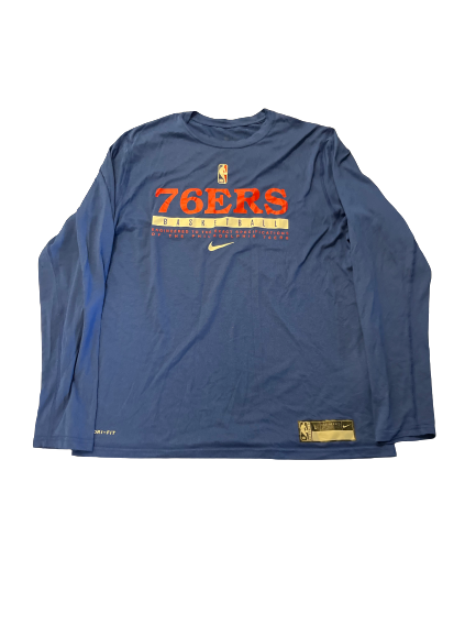 Rayjon Tucker Philadelphia 76ers Team Issued Long Sleeve Workout Shirt (Size L)