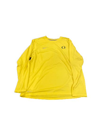 Amanda Benson Oregon Volleyball Team Issued Long Sleeve Workout Shirt (Size M)