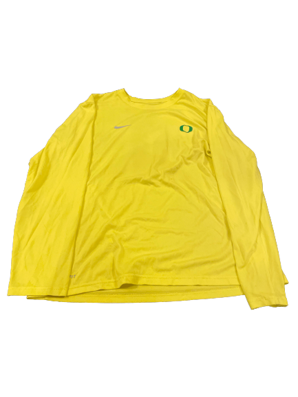 Amanda Benson Oregon Volleyball Team Issued Long Sleeve Practice Shirt with Number (Size L)