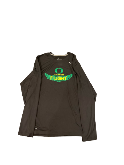 Amanda Benson Oregon Volleyball Team Exclusive Long Sleeve Workout Shirt (Size M)