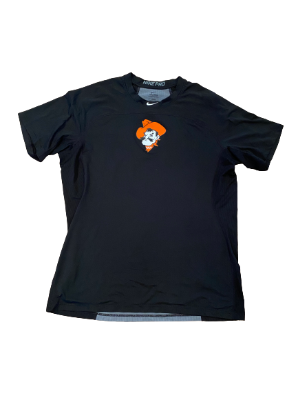 Garrett McCain Oklahoma State Baseball Team Issued Compression Workout Shirt (Size XL)