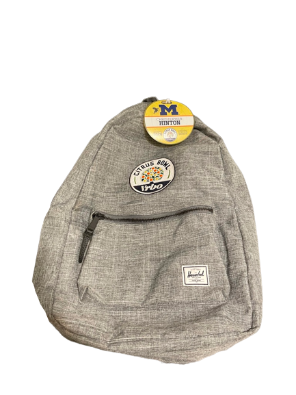 Chris Hinton Michigan Football Player Exclusive Citrus Bowl Backpack with PLAYER TAG