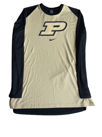 Sasha Stefanovic Purdue Basketball Exclusive Pre-Game Warm-Up Long Sleeve Shooting Shirt (Size XLT)