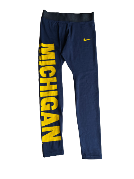 Danielle Rauch Michigan Basketball Team Issued Leggings (Size Women&