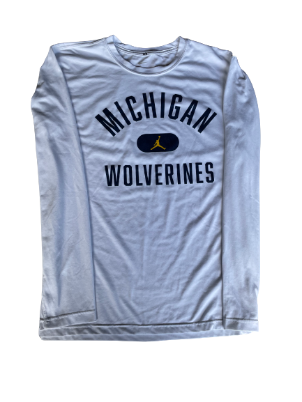 Danielle Rauch Michigan Basketball Team Issued Long Sleeve Workout Shirt (Size M)
