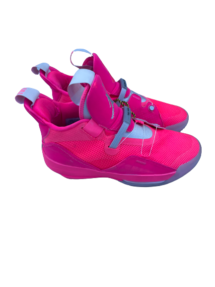 Danielle Rauch Michigan Basketball Exclusive Breast Cacner Awareness Jordan 33 Shoes (Size 7 Men&