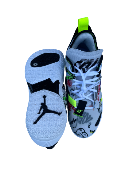 Danielle Rauch Michigan Basketball Player Team Issued Jordan Westbrook Grafitti Shoes (Size 7 Men&