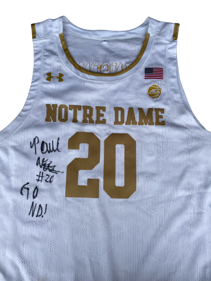 Paul Atkinson Jr. Notre Dame Basketball 2021-2022 SIGNED GAME WORN Jersey (Size XL)