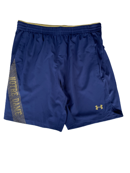 Prentiss Hubb Notre Dame Basketball Team Issued Workout Shorts (Size XL)
