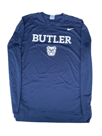 Jair Bolden Butler Basketball Team Exclusive Long Sleeve Pre-Game Warm-Up Shirt (Size L)