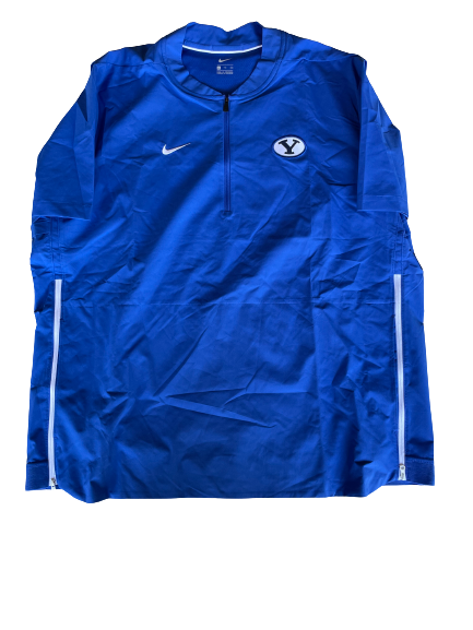 Yoeli Childs BYU Basketball Team Issued Short Sleeve Quarter-Zip Pullover (Size 2XL)