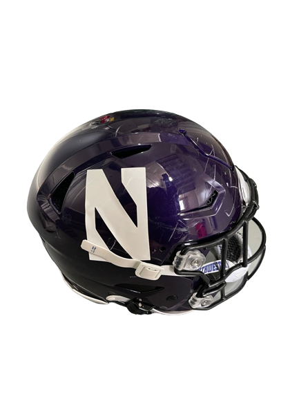 Jeffery Pooler Jr. Northwestern Football Game Worn Purple Helmet