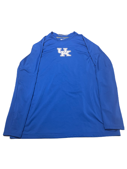T.J. Collett Kentucky Baseball Team Issued Nike Pro Long Sleeve Shirt (Size XL)