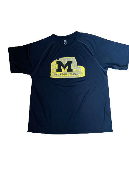 Spike Albrecht Michigan Basketball Team Exclusive 2014 Italy Trip T-Shirt (Size L)