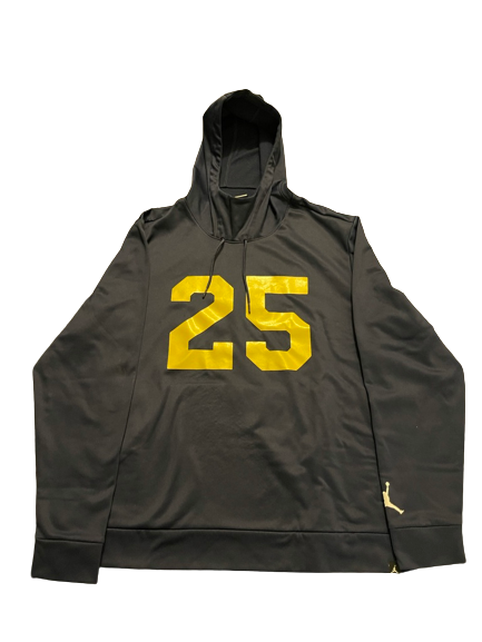 Hassan Haskins Michigan Football Exclusive Jordan Pre-Game Warm-Up Sweatshirt with Number (Size XL)