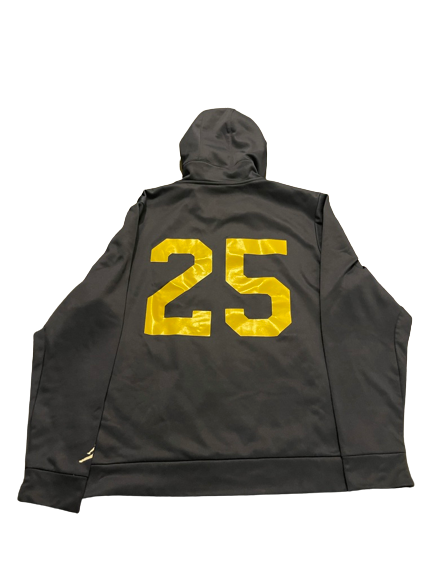 Hassan Haskins Michigan Football Exclusive Jordan Pre-Game Warm-Up Sweatshirt with Number (Size XL)