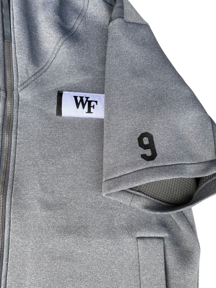 Carlos Basham Jr. Wake Forest Player Exclusive Short Sleeve Hoodie Jacket with Number (Size XXL)