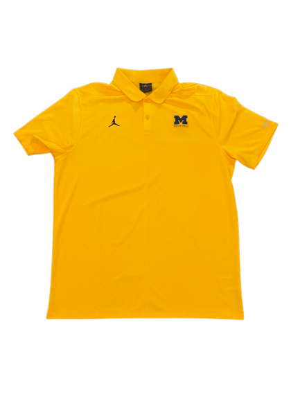 Michigan Basketball Team Exclusive Jordan Travel Polo Shirt (Size L)