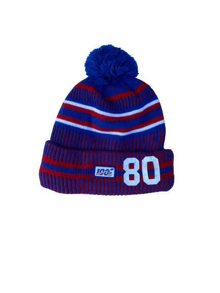 Alex Bachman New York Giants Football Player-Exclusive Beanie With Number (OSFM)