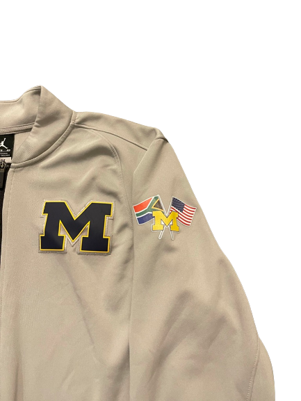 David Ojabo Michigan Football Player 2019 South Africa Trip Jordan Jacket (Size XL)