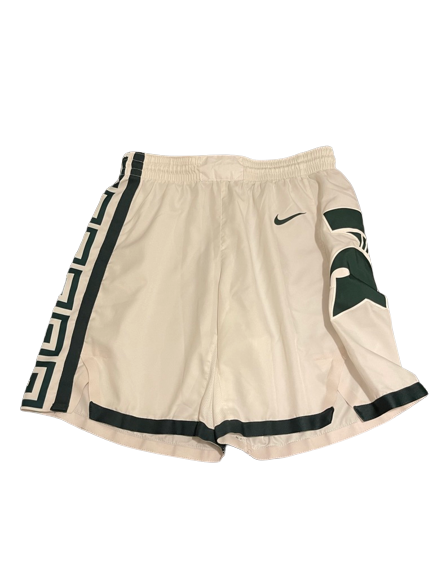 Marcus Bingham Jr. Michigan State Basketball 2020-2021 GAME WORN Shorts (Size 38) - Photo Matched
