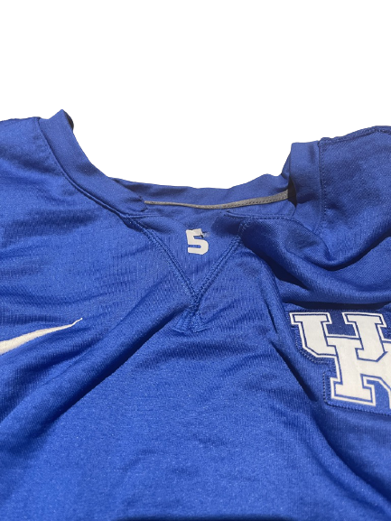 T.J. Collett Kentucky Baseball Exclusive 3/4 Sleeve Waffle Pullover with Number (Size XL)