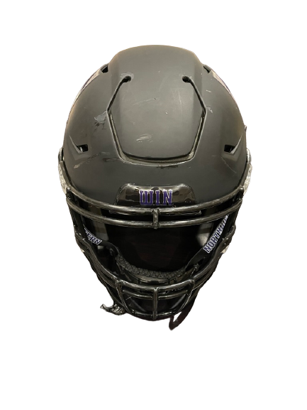 Jeremy Meiser Northwestern Football Game Worn Matte Black Helmet