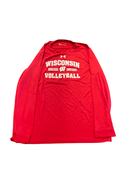Molly Haggerty Wisconsin Volleyball Team Exclusive Long Sleeve Practice Shirt with Number on Back (Size L)