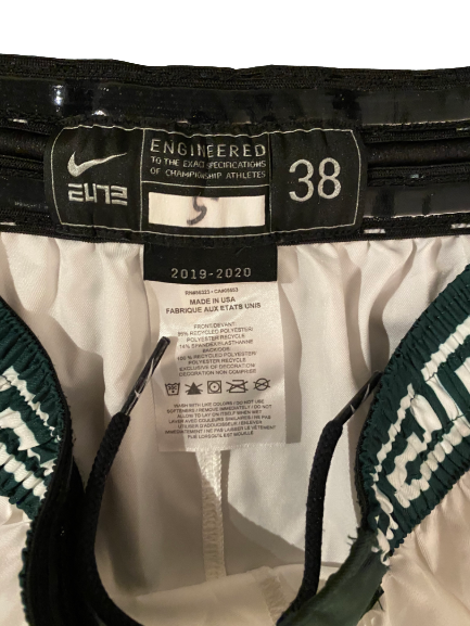 Cassius Winston Michigan State Basketball Senior Night Game-Worn Throwback Shorts (3/8/20)