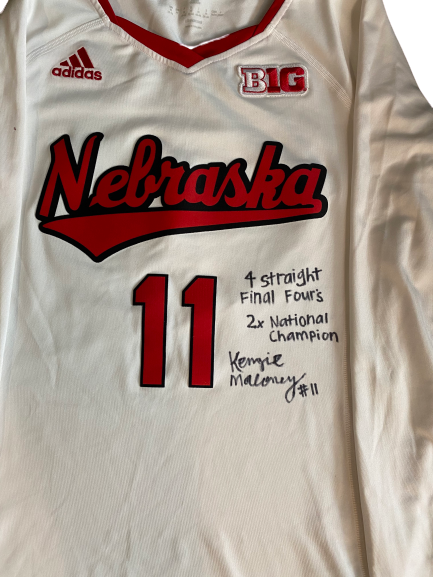 Kenzie Maloney Nebraska Volleyball Signed 2017 & 2018 Season Game-Worn Jersey "4 Straight Final Four&
