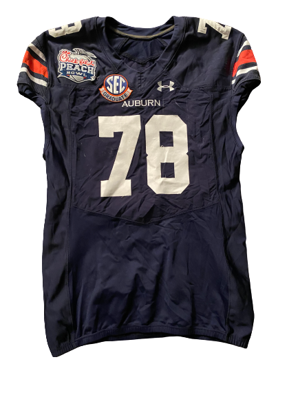 Darius James Auburn Football Chick-Fil-A Peach Bowl Bowl Game-Worn Jersey (1/1/2018)