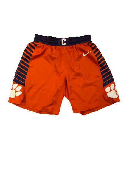 Clyde Trapp Clemson Basketball 2020-2021 Player Exclusive Game Worn Shorts (Size 36)