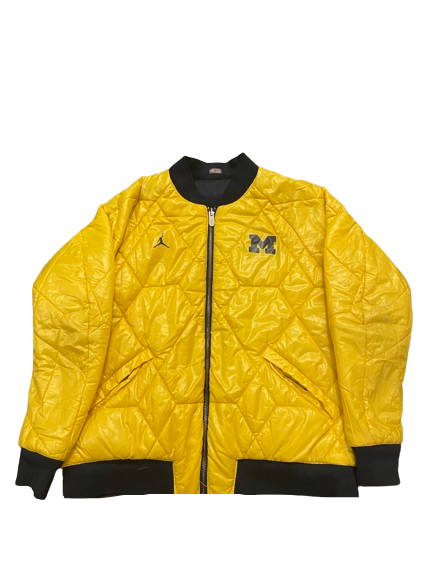 Hassan Haskins Michigan Football Player Exclusive Reversible Jordan Bomber Jacket with Player Tag (Size XL)