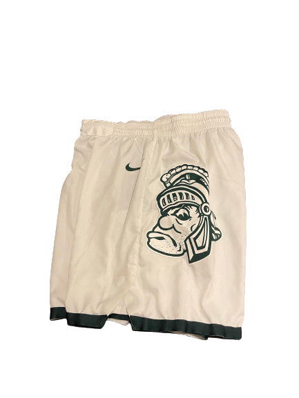 Gabe Brown Michigan State Basketball 2021-2022 SIGNED & INSCRIBED GAME WORN Uniform Set (Jersey & Shorts) - Photo Matched