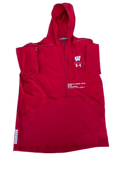 Zach Hintze Wisconsin Team Exclusive Half-Zip Short-Sleeve Hoodie (Size L)
