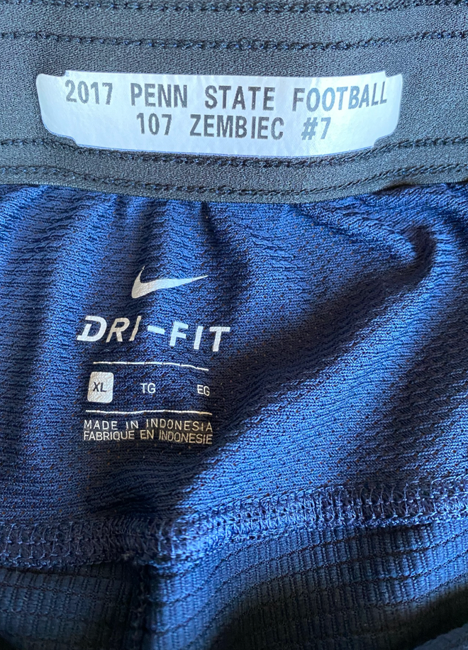 Jake Zembiec Penn State Football Team Issued Shorts (Size XL)