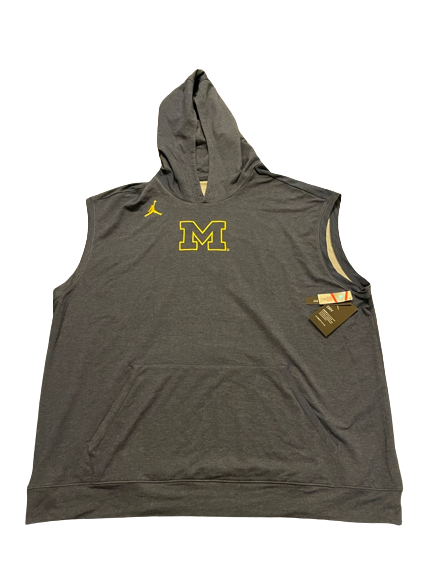 Chris Hinton Michigan Football Team Exclusive Sleeveless Performance Hoodie (Size 3XL) - New with Tags